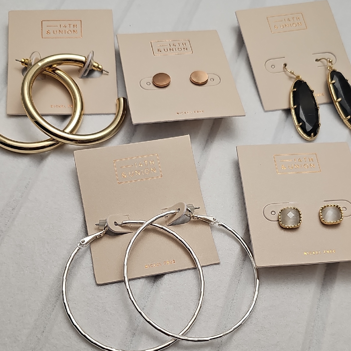 14th & Union Bundle - Gold, Silver, And Black Earring Collection